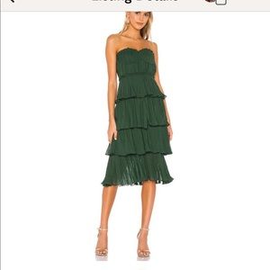ISO Alex tiered midi dress lovers + friends emerald green